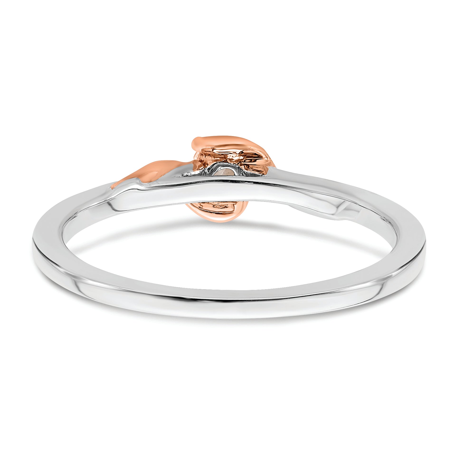 14K White/Rose Gold First Promise White And Rose 1/10 Carat Round Diamond Complete Promise/Engagement Ring