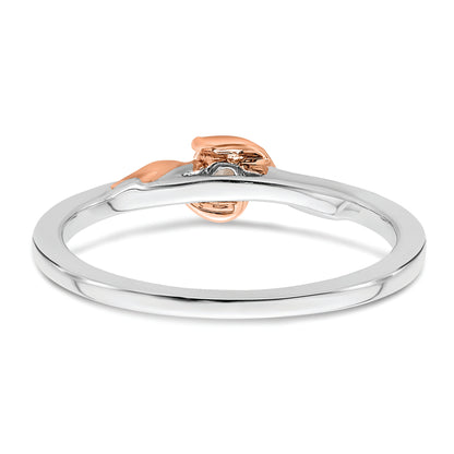 14K White/Rose Gold First Promise White And Rose 1/10 Carat Round Diamond Complete Promise/Engagement Ring
