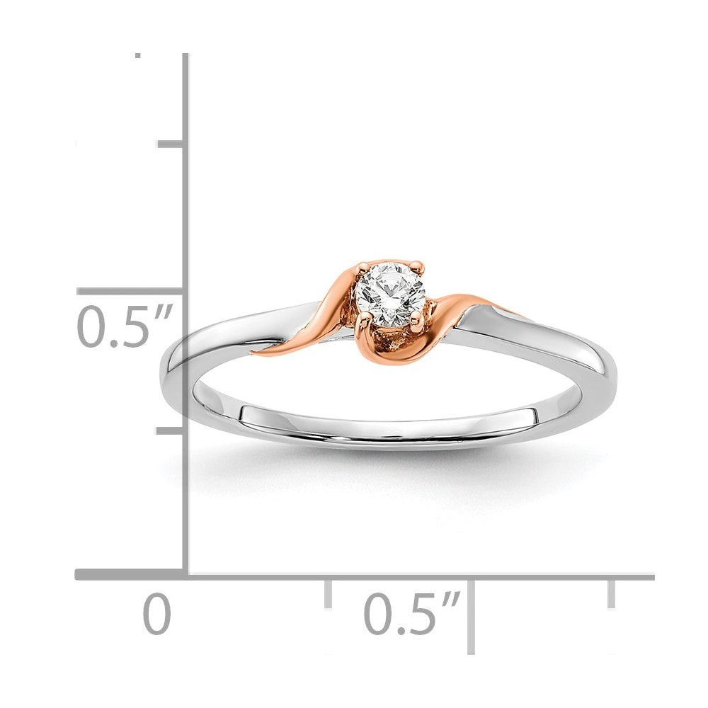 14K Two-Tone First Promise Lab Grown VS/SI+ G+ Diamond Petite Engagement Ring