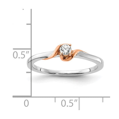 14K Two-Tone First Promise Lab Grown VS/SI+ G+ Diamond Petite Engagement Ring