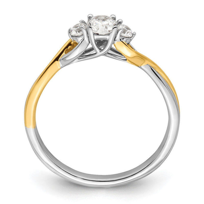 14k Two-tone Two Tone 1/3 Ct. Lab Grown Diamond VS/SI+ G+ Petite Engagement Ring