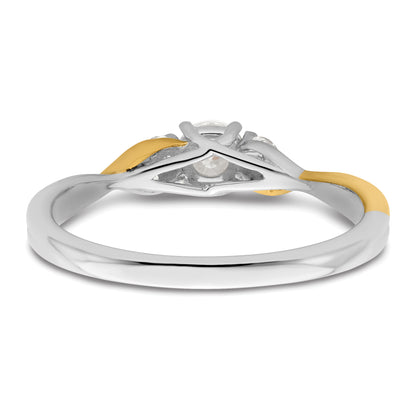 14k Two-tone Two Tone 1/3 Ct. Lab Grown Diamond VS/SI+ G+ Petite Engagement Ring