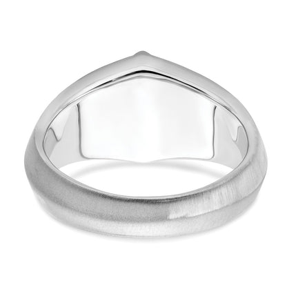 14k White Gold Onyx and Real Diamond Mens Ring