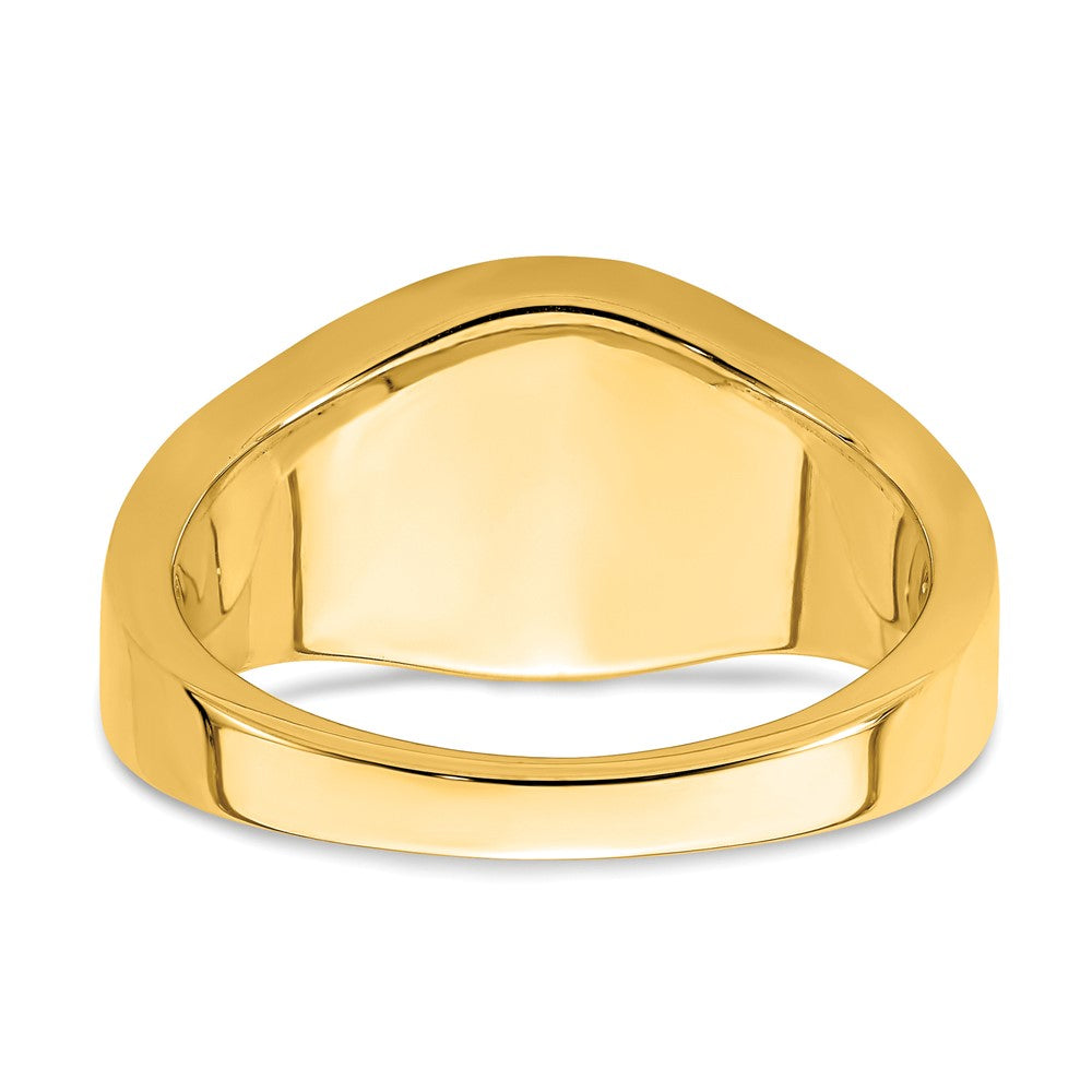 14K Yellow Gold Onyx and Real Diamond Mens Ring