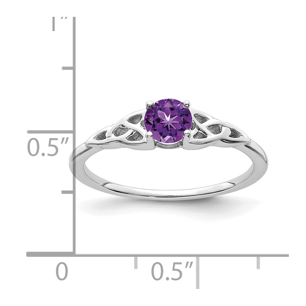 14K White Gold Amethyst Celtic Knot Ring