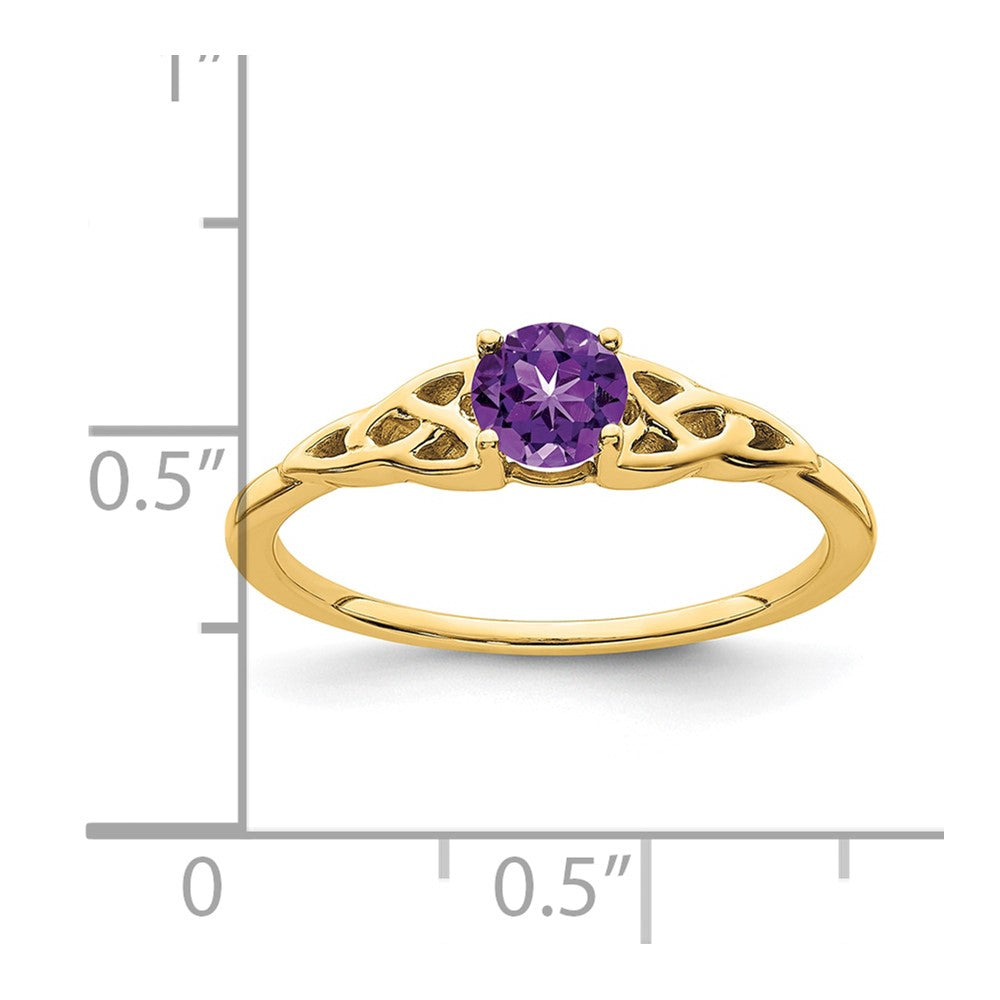 14K Yellow Gold Amethyst Celtic Knot Ring