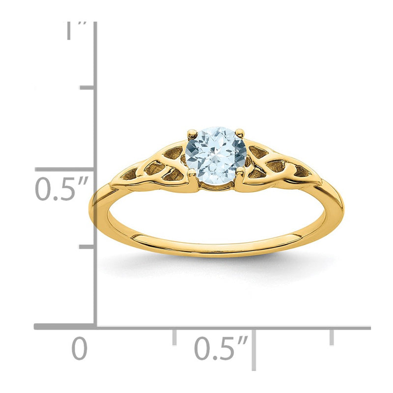 10K Yellow Gold Aquamarine Celtic Knot Ring