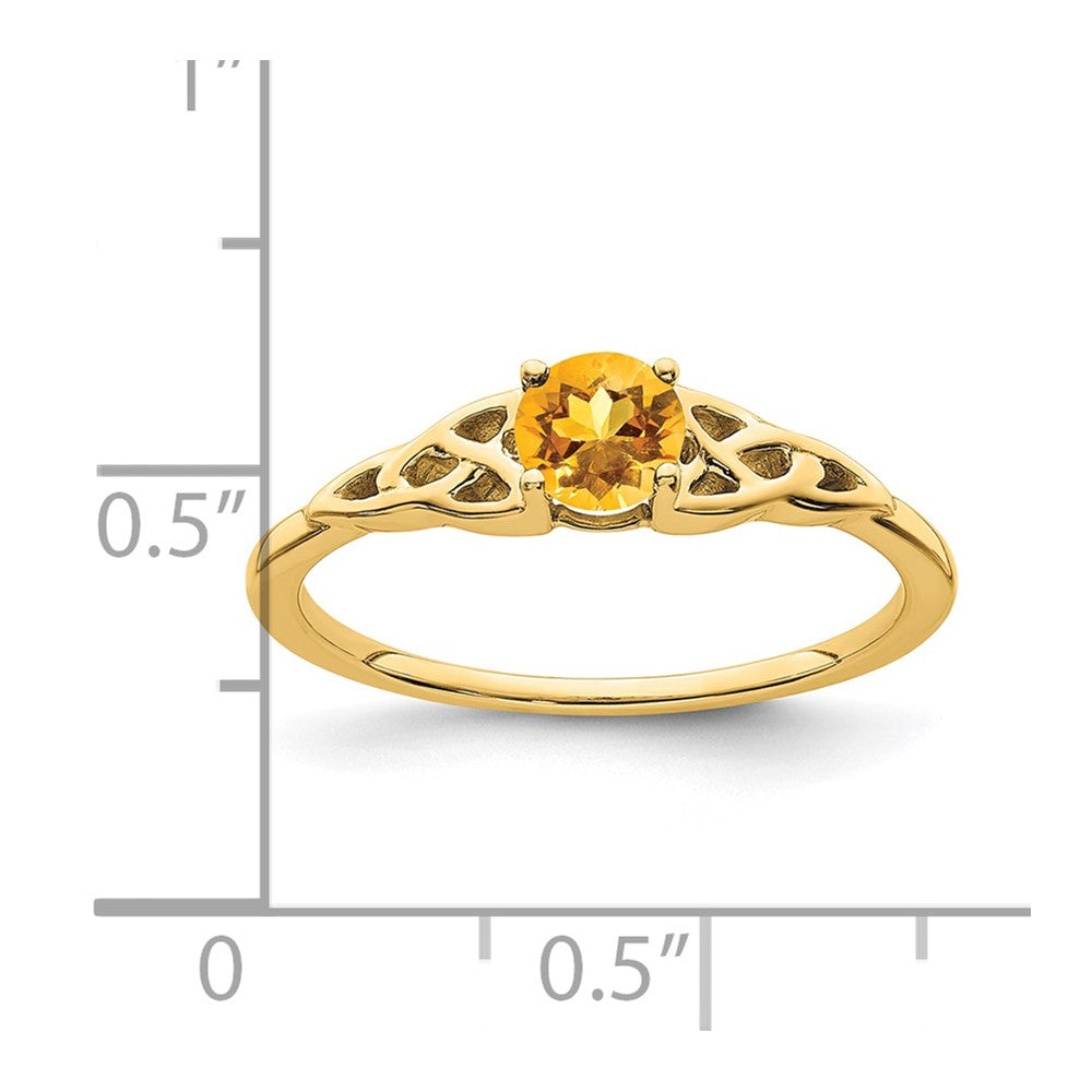14K Yellow Gold Citrine Celtic Knot Ring