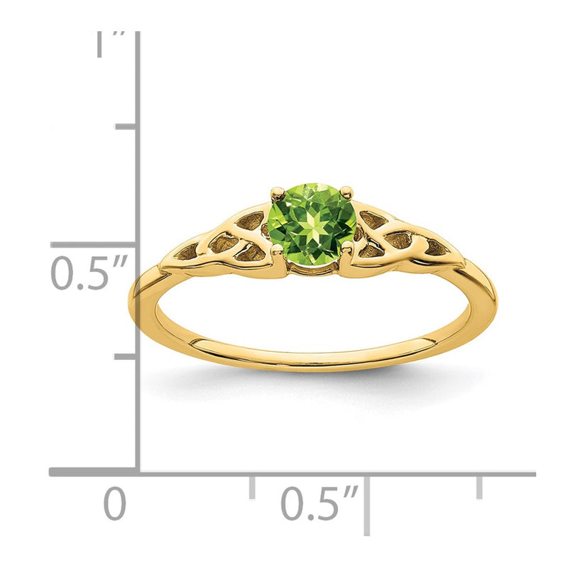 14K Yellow Gold Peridot Celtic Knot Ring