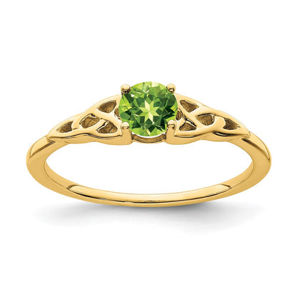 14K Yellow Gold Peridot Celtic Knot Ring
