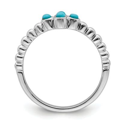 14k White Gold Turquoise Ring