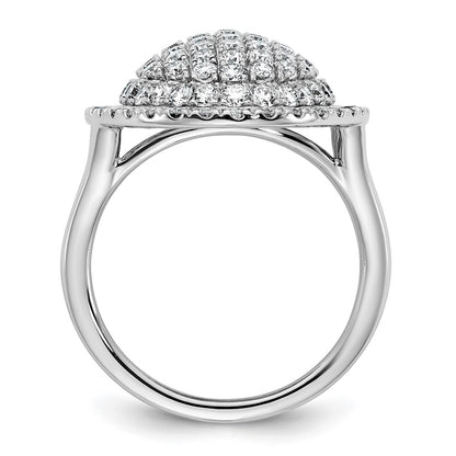 14K White Gold 2 1/4 Carat Lab Grown Diamond Vs/Si+ G+ Complete Fashion Ring