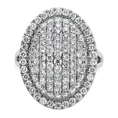 14K White Gold 2 1/4 Carat Lab Grown Diamond Vs/Si+ G+ Complete Fashion Ring