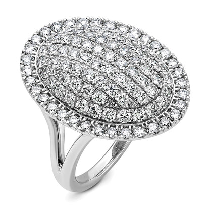 14K White Gold 2 1/4 Carat Lab Grown Diamond Vs/Si+ G+ Complete Fashion Ring