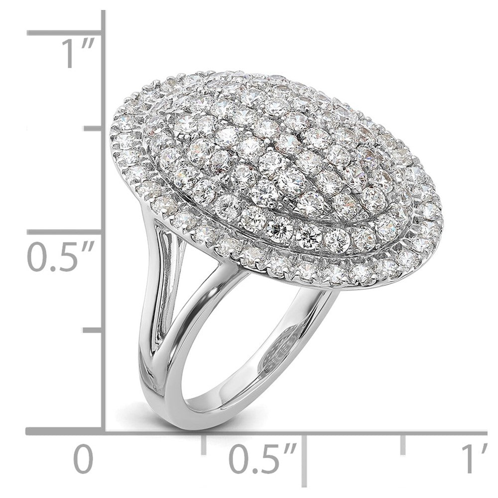 14K White Gold 2 1/4 Carat Lab Grown Diamond Vs/Si+ G+ Complete Fashion Ring