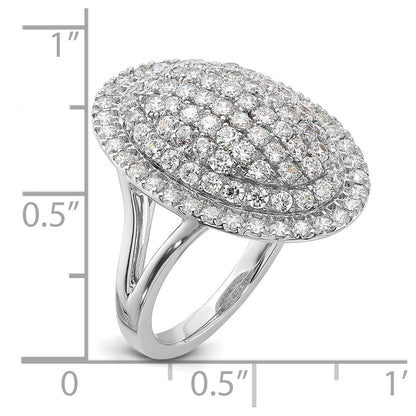 14K White Gold 2 1/4 Carat Lab Grown Diamond Vs/Si+ G+ Complete Fashion Ring