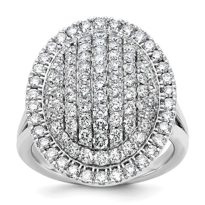 14K White Gold 2 1/4 Carat Lab Grown Diamond Vs/Si+ G+ Complete Fashion Ring