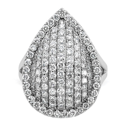 14K White Gold 2 Carat Lab Grown Diamond Vs/Si+ G+ Complete Fashion Ring