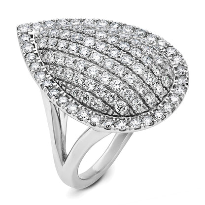 14K White Gold 2 Carat Lab Grown Diamond Vs/Si+ G+ Complete Fashion Ring