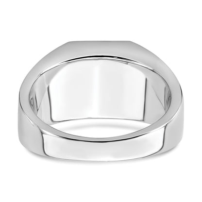 14k White Gold Onyx and Real Diamond Eagle Mens Ring