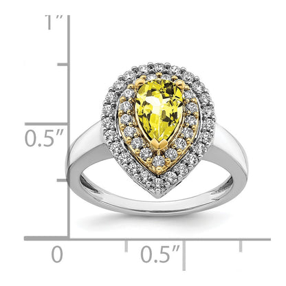 14k Two-Tone 1/2 Ct. Lab Grown Diamond VS/SI+ G+ and Lab Created Yellow Sapphire Fashion Ring