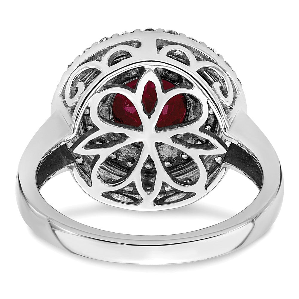 14k Two-Tone Lab Grown VS/SI FGH Diamond & Created Ruby Ring