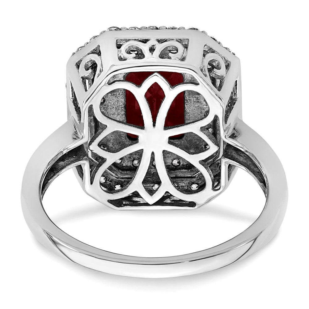 14k Two-Tone 5/8 Ct. Lab Grown Diamond VS/SI+ G+ and Lab Created Ruby Fashion Ring