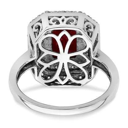 14k Two-Tone 5/8 Ct. Lab Grown Diamond VS/SI+ G+ and Lab Created Ruby Fashion Ring