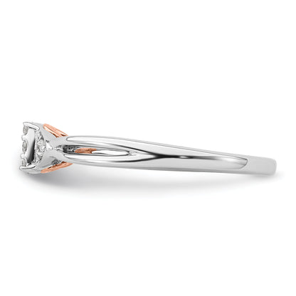 14K Two-Tone Lab Grown Diamond VS/SI+ G+ Heart Cluster Ring