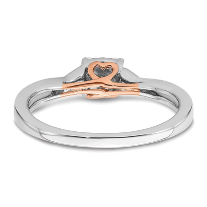 14K Two-Tone Lab Grown Diamond VS/SI+ G+ Heart Cluster Ring
