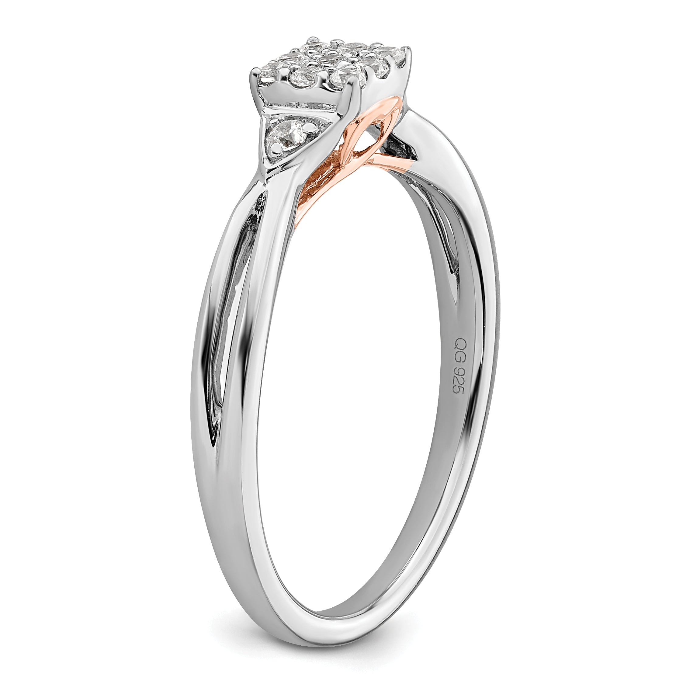 14K Two-Tone Lab Grown Diamond VS/SI+ G+ Heart Cluster Ring