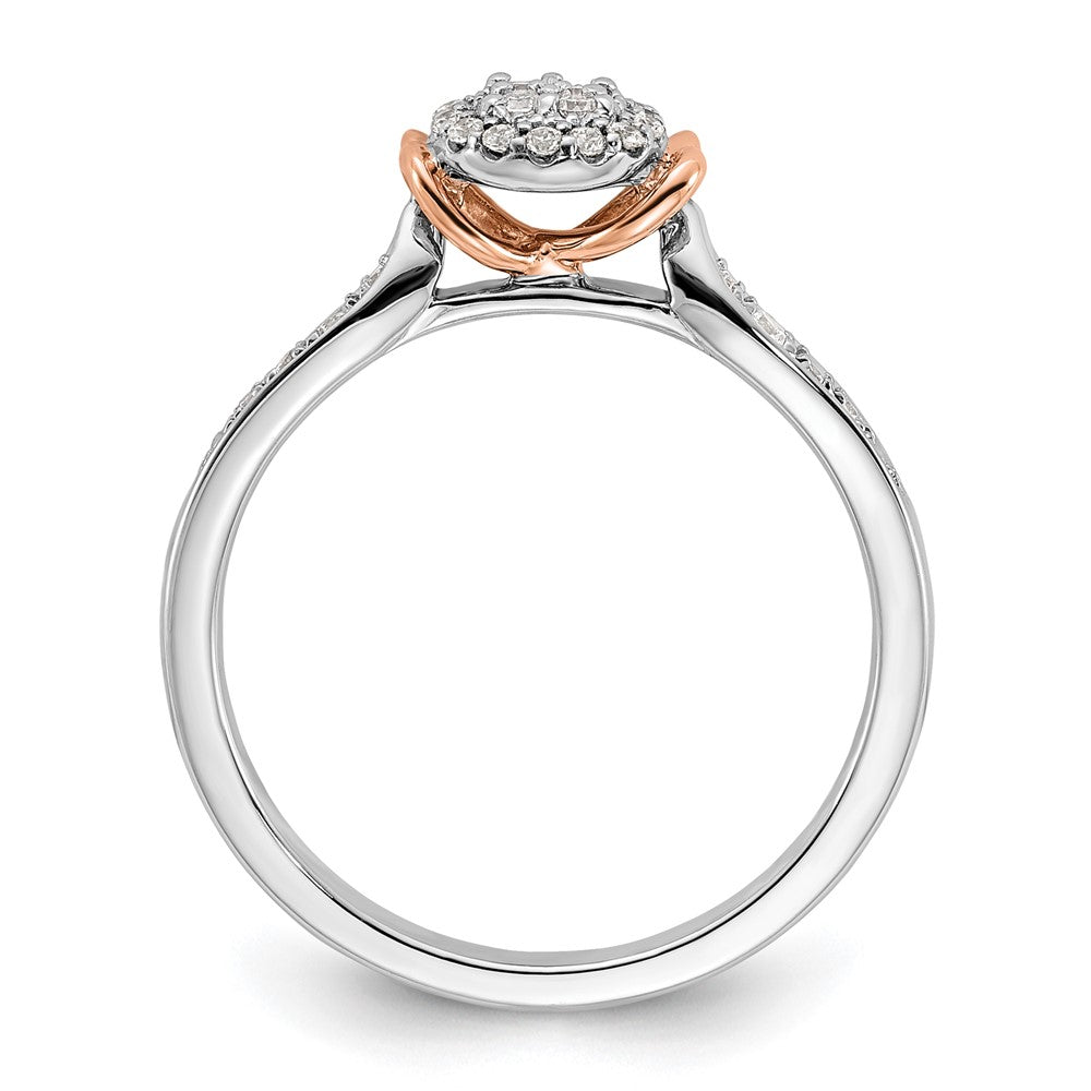 14K Two-Tone Lab Grown Diamond VS/SI+ G+ Oval Cluster Ring