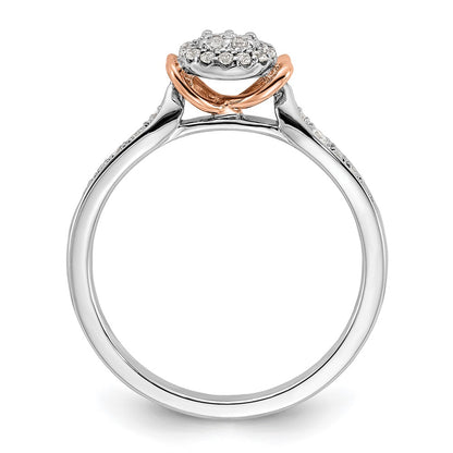 14K Two-Tone Lab Grown Diamond VS/SI+ G+ Oval Cluster Ring