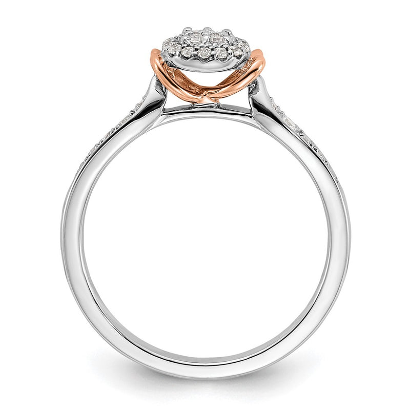 14K Two-Tone Lab Grown Diamond VS/SI+ G+ Oval Cluster Ring