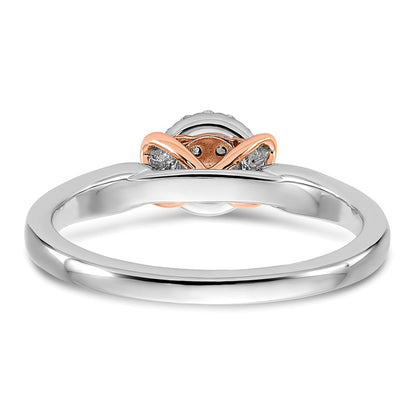 14K Two-Tone Lab Grown Diamond VS/SI+ G+ Oval Cluster Ring