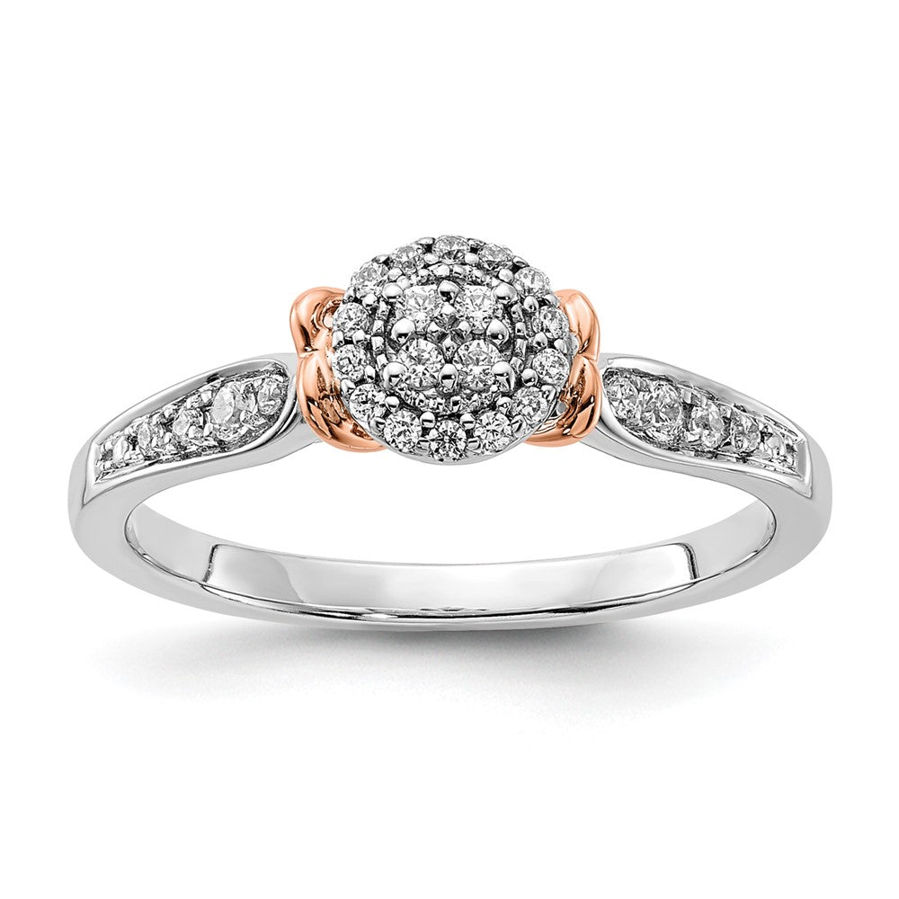 14K Two-Tone Lab Grown Diamond VS/SI+ G+ Oval Cluster Ring