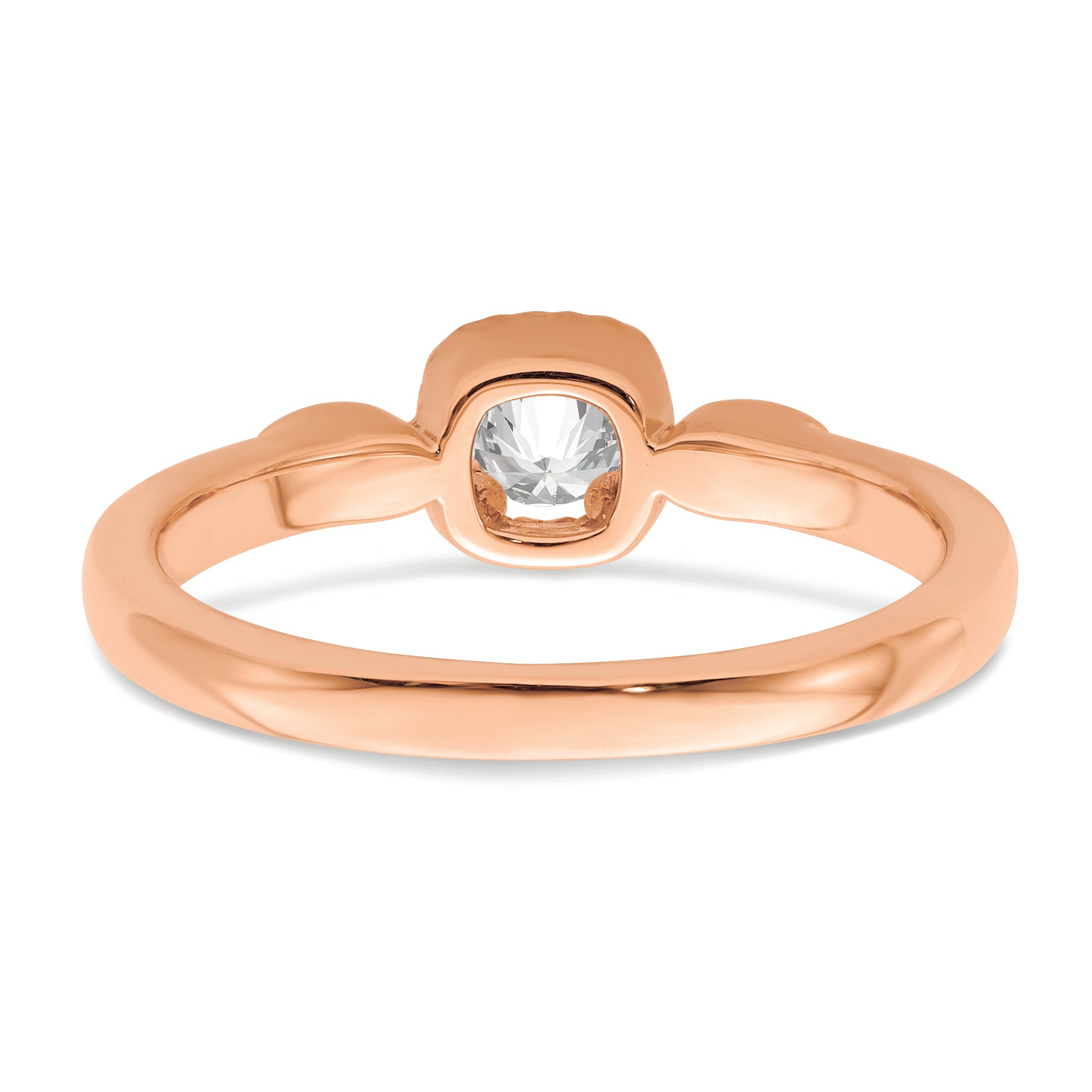 14K Rose Gold Rope Edge Petite 1/4 Carat Round Diamond Complete Promise/Engagement Ring