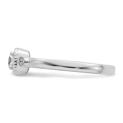 14K White Gold Rope Edge Petite 1/4 carat Round Diamond Complete Promise/Engagement Ring