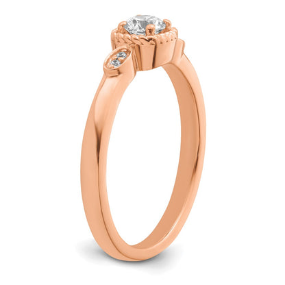 14K Rose Gold First Promise Lab Grown VS/SI+ G+ Diamond Rope Edge Comp Ring