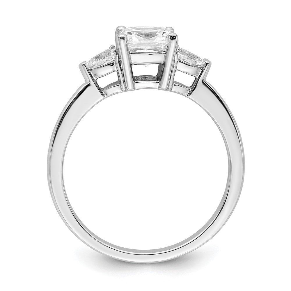 14K White Gold 3 Stone Pear/Cushion Semi Mount Including 2 Pear Side Stones Dia Ring