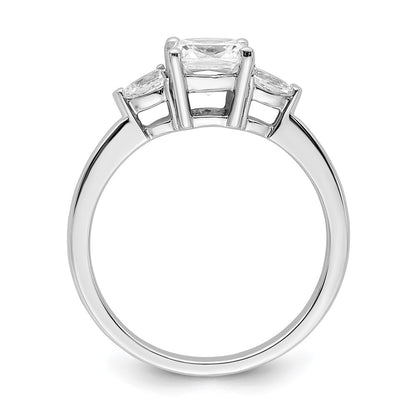 14K White Gold 3 Stone Pear/Cushion Semi Mount Including 2 Pear Side Stones Dia Ring