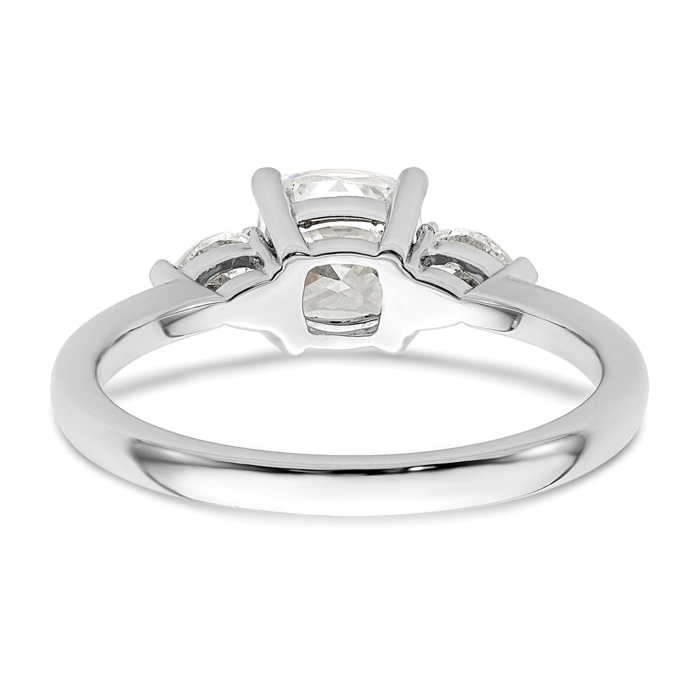 14K White Gold 3 Stone Pear/Cushion Semi Mount Including 2 Pear Side Stones Dia Ring