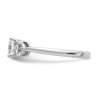 14K White Gold 3 Stone Half Moon/Cushion Semi Mount Including 2 Moon Side Stones Dia Ring