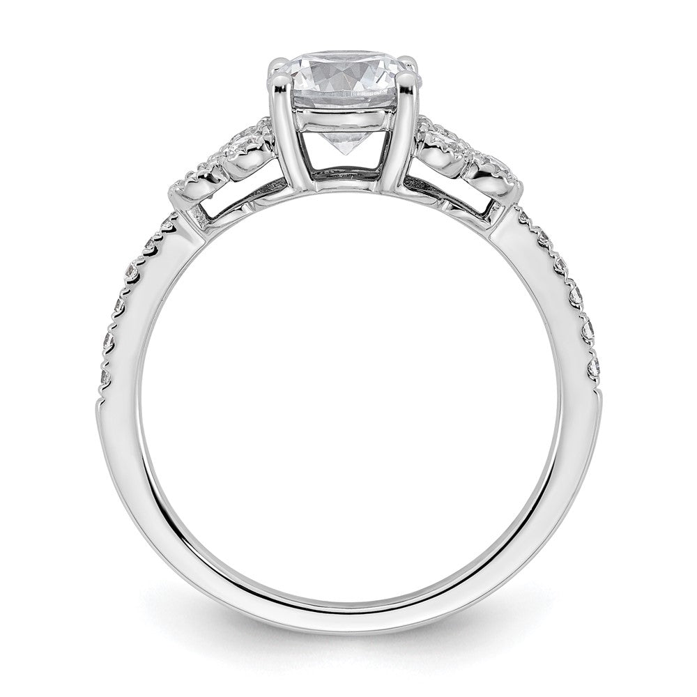14k White Gold 1/5 Ct. Lab Grown Diamond VS/SI+ G+ 1 Ct. Center Round Engagement Ring