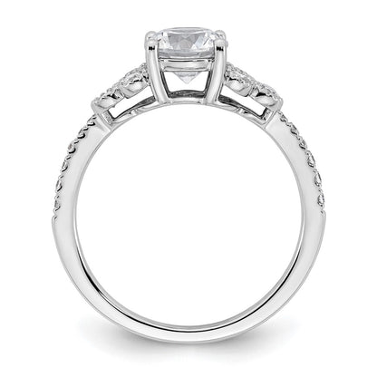 14k White Gold 1/5 Ct. Lab Grown Diamond VS/SI+ G+ 1 Ct. Center Round Engagement Ring