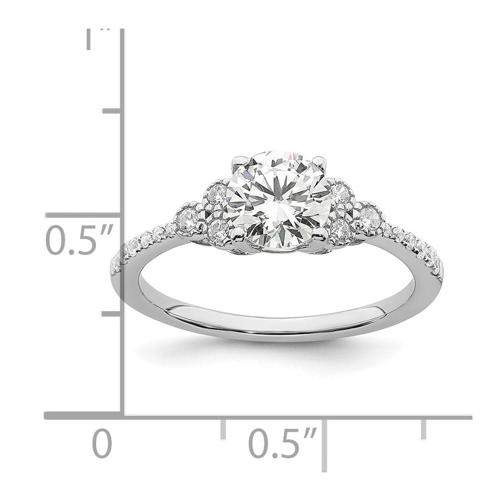 14k White Gold 1/5 Ct. Lab Grown Diamond VS/SI+ G+ 1 Ct. Center Round Engagement Ring