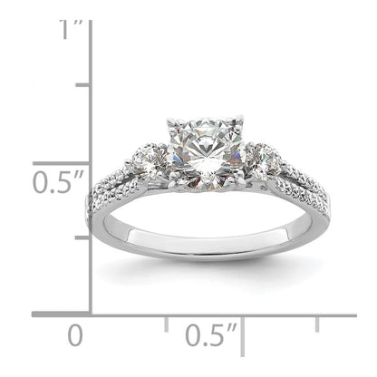 14k White Gold 3/8 Ct. Lab Grown Diamond VS/SI+ G+ 1 Ct. Center Round Engagement Ring