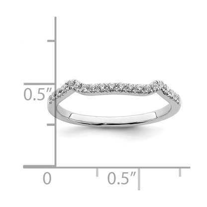 14K White Gold 1/8 Carat Diamond Contoured Complete Wedding Band