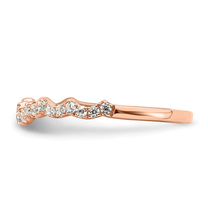 14k Rose Gold 1/5 Ct. Lab Grown Diamond VS/SI+ G+ Wedding Band Ring