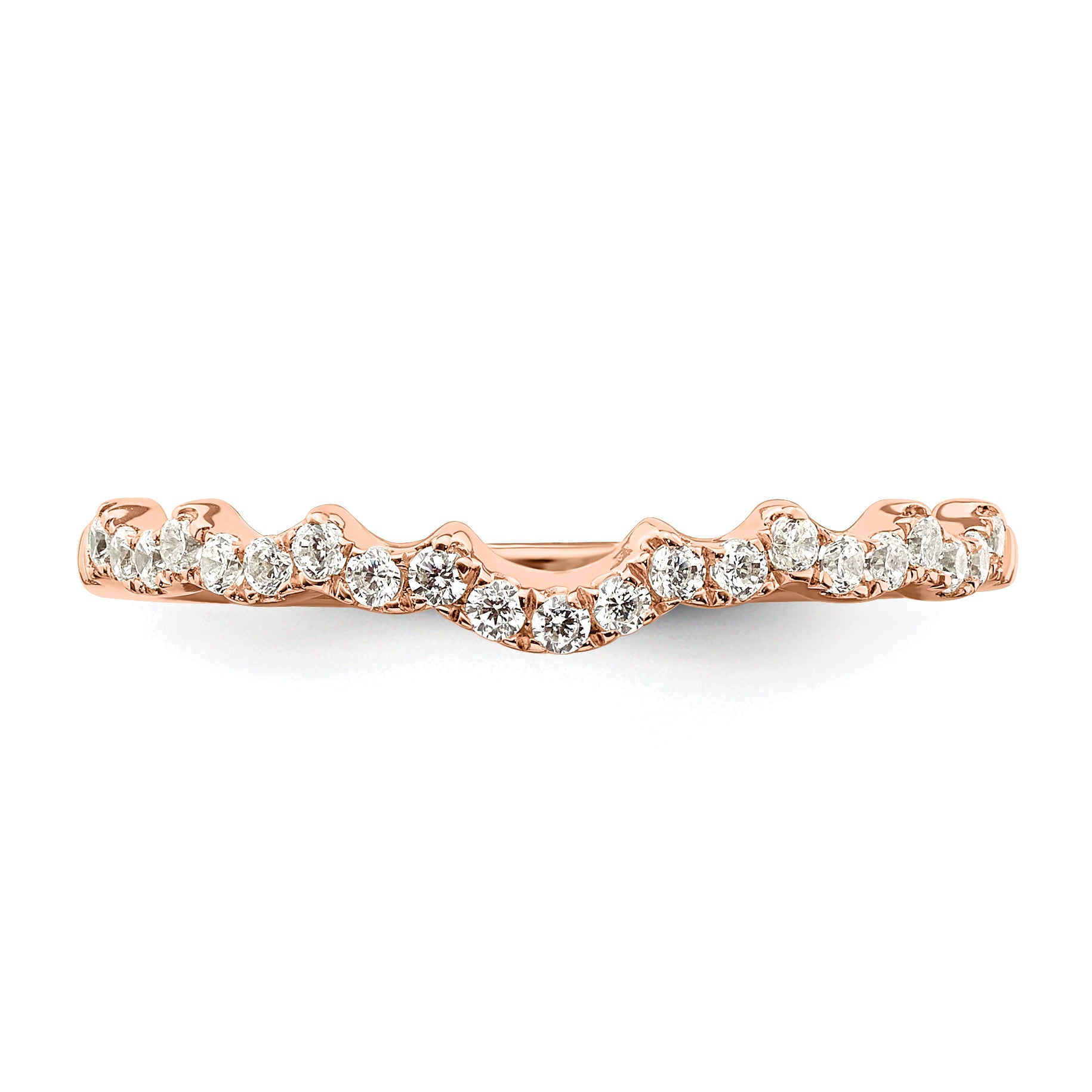 14k Rose Gold 1/5 Ct. Lab Grown Diamond VS/SI+ G+ Wedding Band Ring